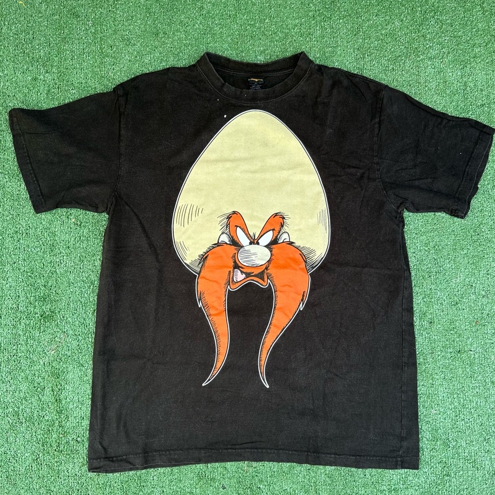 Y2K Yosemite Sam Looney Tunes Black Tee Shirt Size XL Big